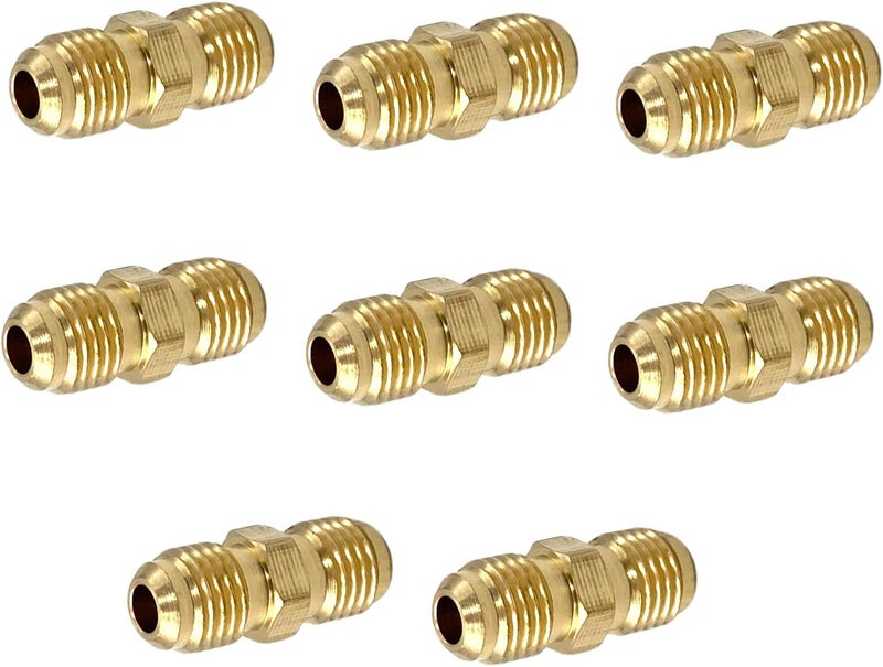 Bumugufu 8 قطع 1/4" تركيبات أنبوب توصيل فليير، موصل 1/4" ذكر x 1/4" ذكر لخط الغاز الطبيعي، خط البروبان في المركبات الترفيهية وتكييف الهواء - Image 3